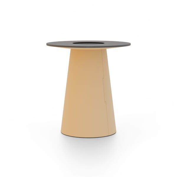 ALT (All Linoleum Table) cone-shaped table base lined with linoleum (4001 Clay ᴺᴱᵂ), L Ø450, designed by Keiji Takeuchi