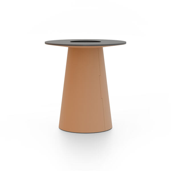 ALT (All Linoleum Table) cone-shaped table base lined with linoleum (4003 Walnut ᴺᴱᵂ), L Ø450, designed by Keiji Takeuchi