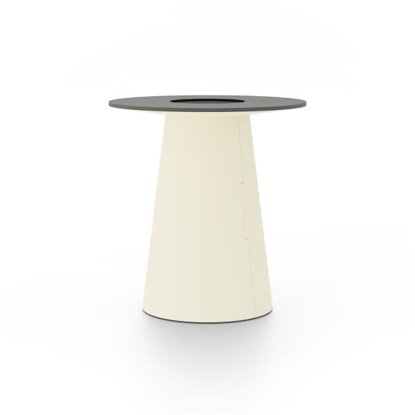 ALT (All Linoleum Table) cone-shaped table base lined with linoleum (4157 Pearl), L Ø450, designed by Keiji Takeuchi