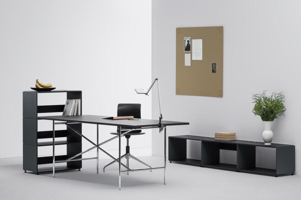 Home Office Linoleum Tisch mit E2 Tischgestell