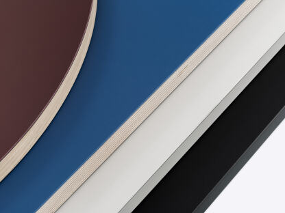 Linoleum Tischplatte MDF gefärbt + Schrägkante by Faust Linoleum