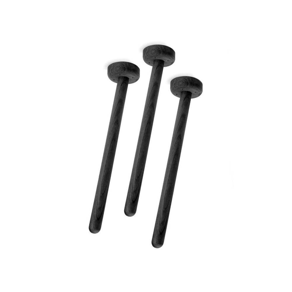 MT2 Tischbeine von Murken Hansen in Holz, Eiche, schwarz gebeizt, matt geölt