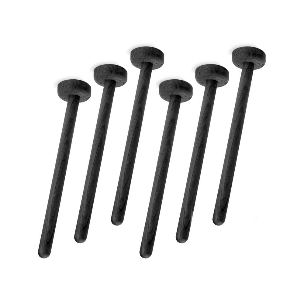 MT2 Tischbeine von Murken Hansen in Holz, Eiche, schwarz gebeizt, matt geölt