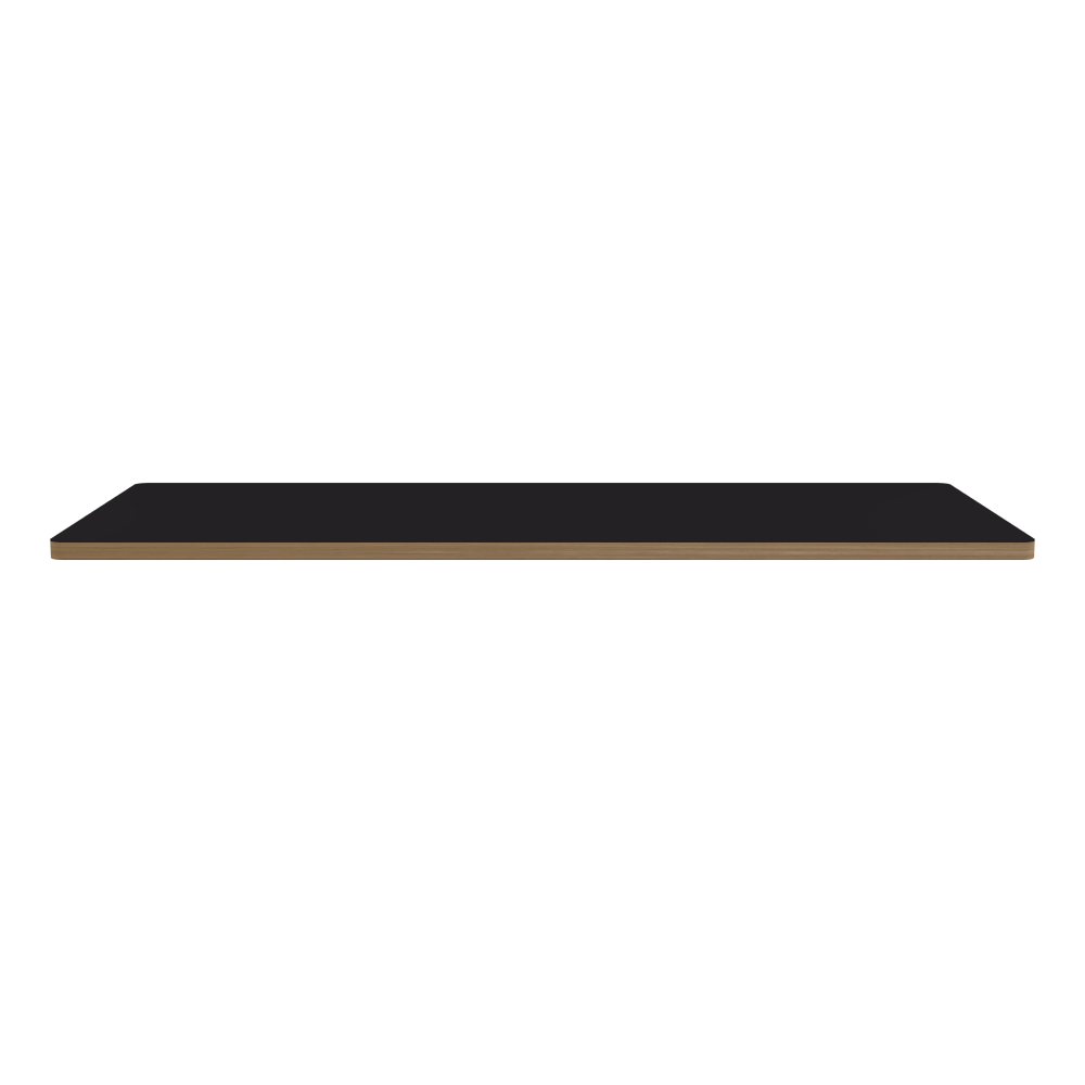 Table Top - Shape Square - Length 160.00 cm - Width 75.00 cm - Radius 2.60 cm - Thickness 3 cm - Surface Linoleum, 4166 Charcoal - Core Laminboard - Edge Wood, Oak - Profile Edge 90°