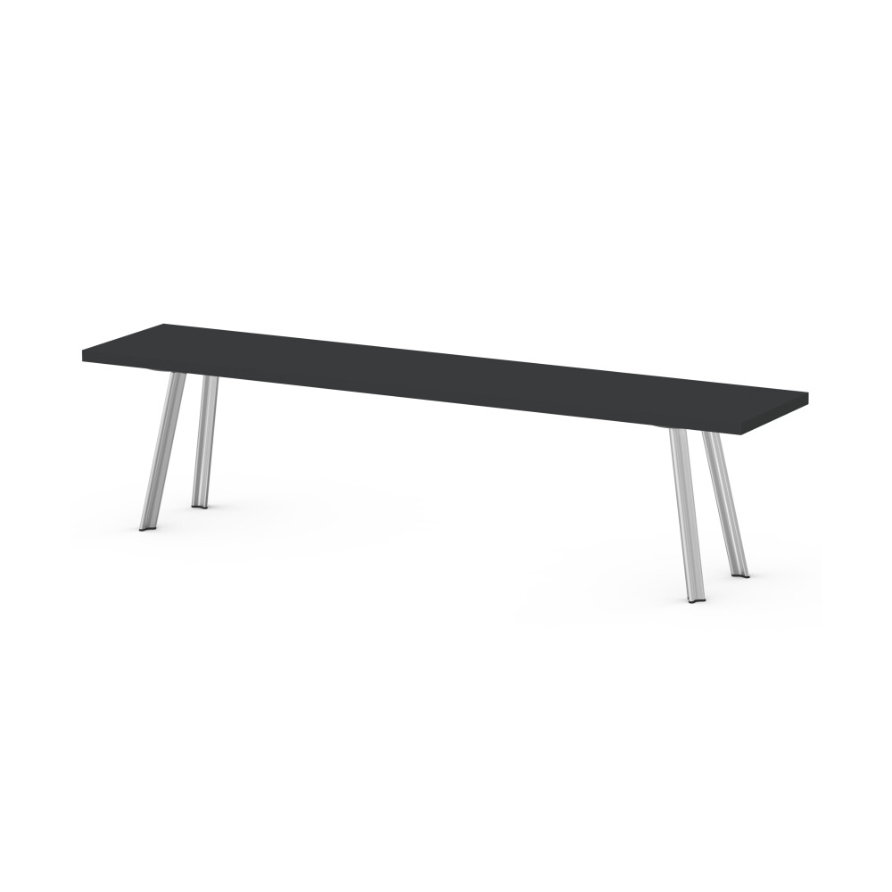 Beam Bench by Faust with linoleum seat in front of a white background.