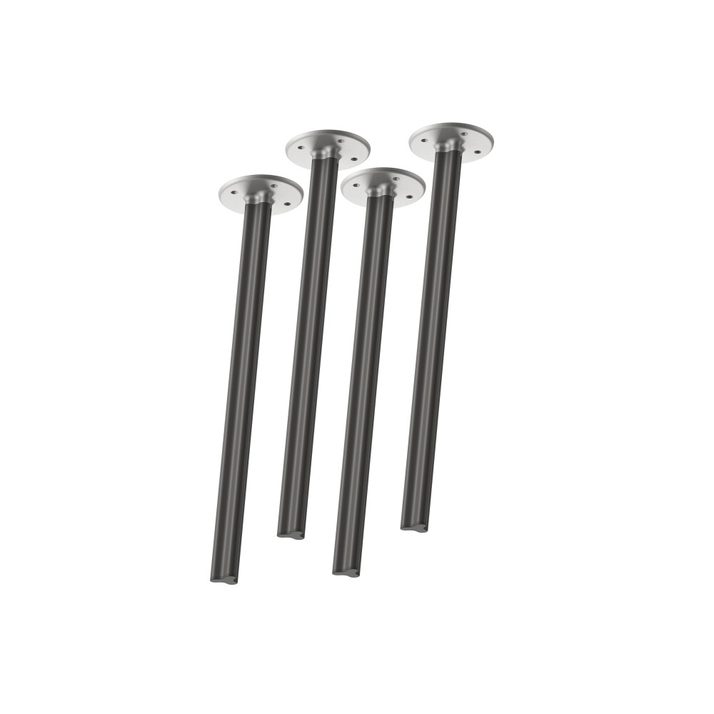 A Set of 4 pieces BEAM legs in "M"-size, 71 cm tall, designed by Daniel Lorch, featuring a RAL 7021 Black grey finish and metal connectors.