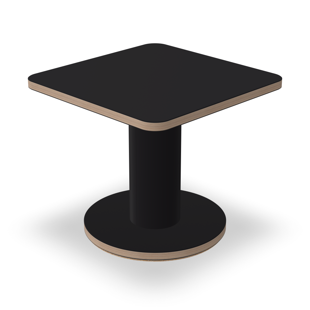 Off-Cut side table in square format and black linoleum by Big-Game