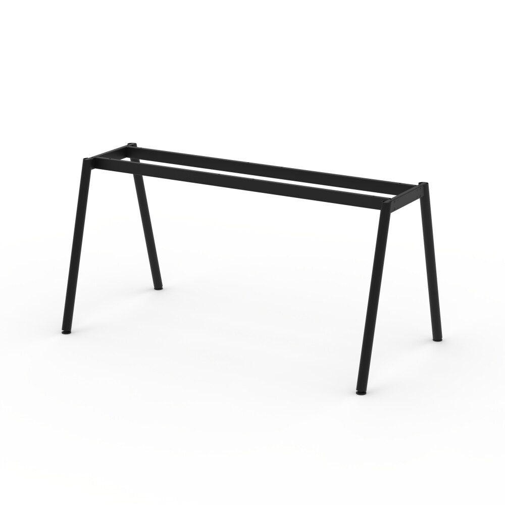 DIN PLUS Table Frame - Material and Colour Powder-coated steel, Jet Black (RAL 9005) - Length 106 cm - Width S - Leg Profile Round - Set 2 Pieces