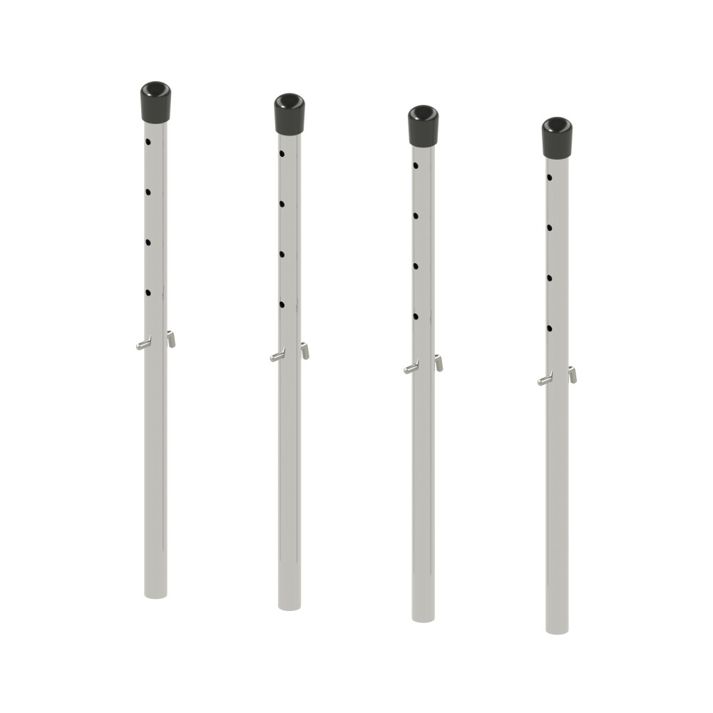 E2 Höhenversteller Lang, in Stahl, Verchromt mit  Außenstopfen