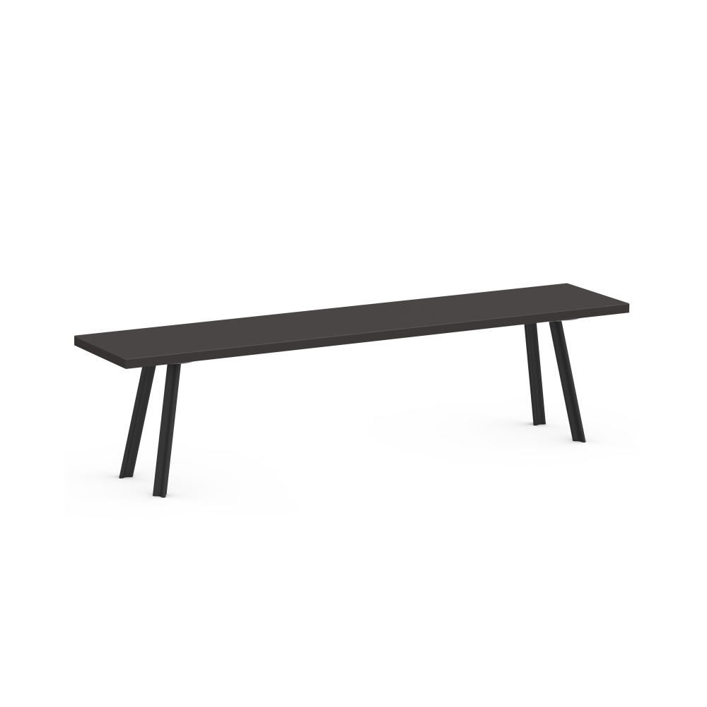 BEAM Bench - Linoleum Linoleum, 4166 Charcoal - Edge Linoleum, 4166 Charcoal - Material and Colour Aluminium, powder-coated, Black grey (RAL 7021) - Size L 120 × W 36 × H 45 cm