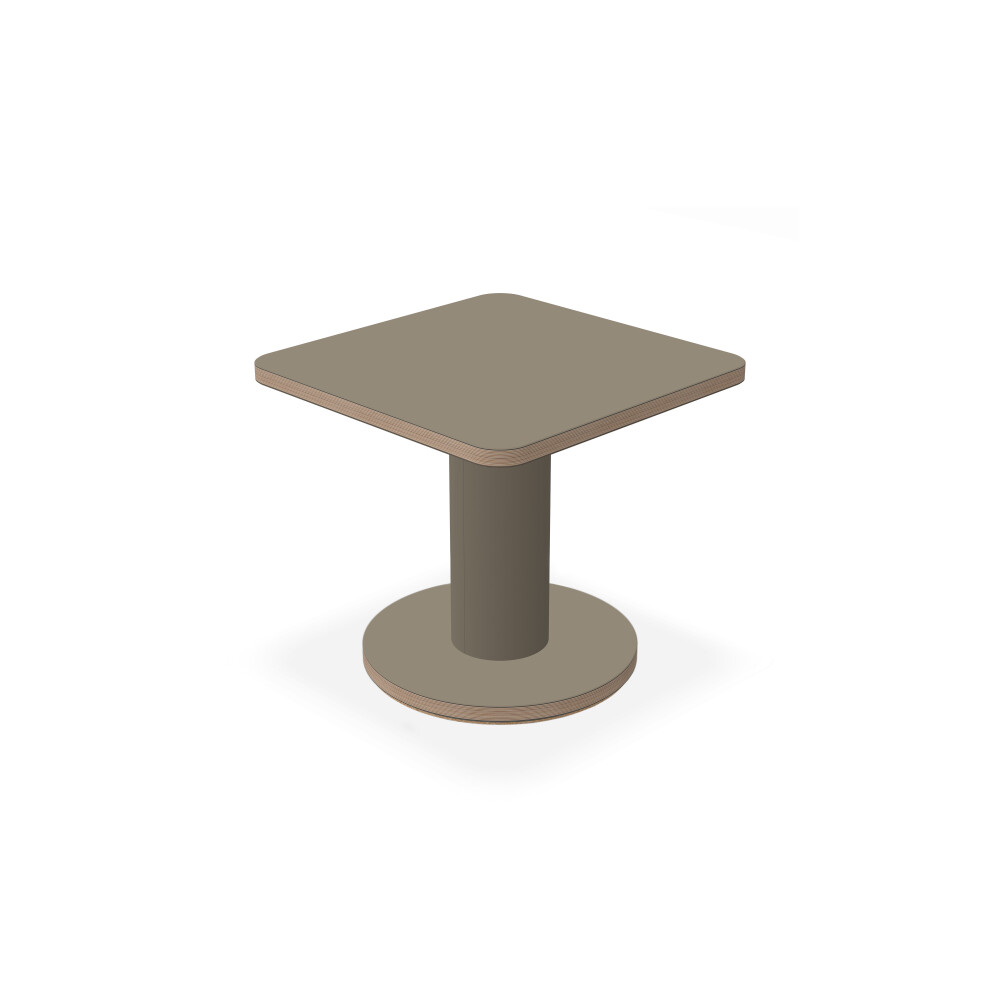 OFF-CUT Side Tables - Surface Linoleum, 4011 Taupe - Shape Square, L 45 × W 45 - Height 40 cm