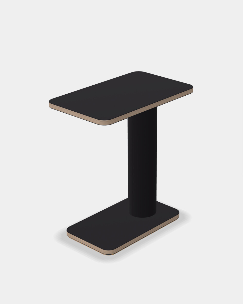 Beistelltisch OFF-CUT von Faust aus schwarzem Linoleum – Design von BIG-GAME.