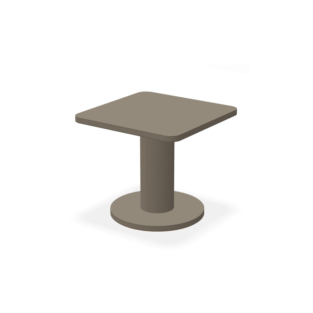 OFF-CUT Side Tables - Surface Linoleum, 4011 Taupe - Shape Square, L 45 × W 45 - Height 40 cm