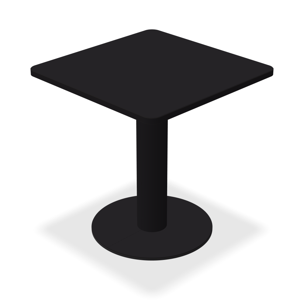 SPOT Bistrotisch - Oberseite Linoleum, 4166 Charcoal - Form Quadratisch, L 70 × B 70