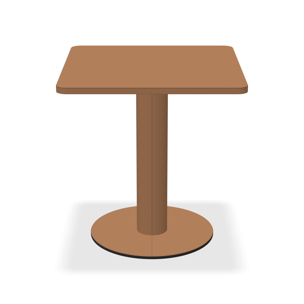 SPOT Bistrotisch - Oberseite Linoleum, 4003 Walnut - Form Quadratisch, L 70 × B 70