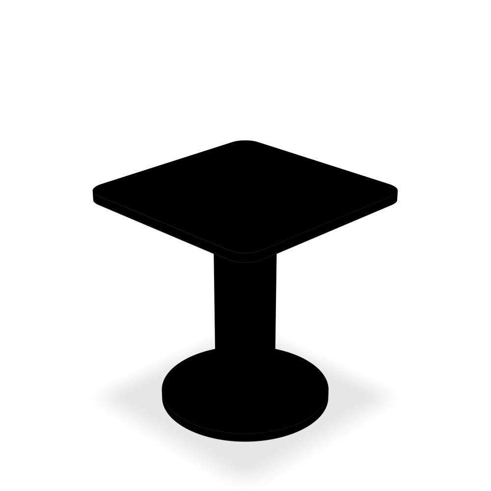 OFF-CUT Beistelltisch - Oberseite Linoleum, 4023 Nero - Form Quadratisch, L 45 × B 45 - Höhe 48 cm