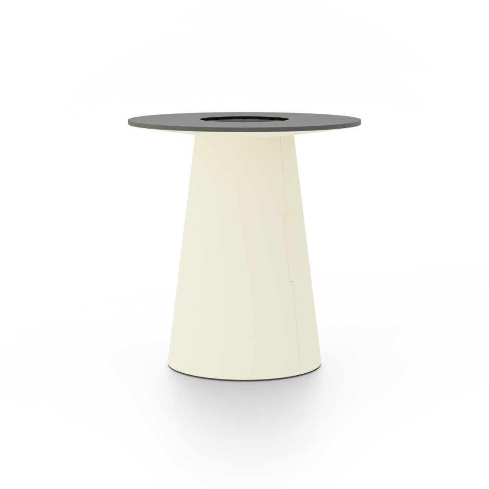 ALT (All Linoleum Table) cone-shaped table base lined with linoleum (4157 Pearl), L Ø450, designed by Keiji Takeuchi