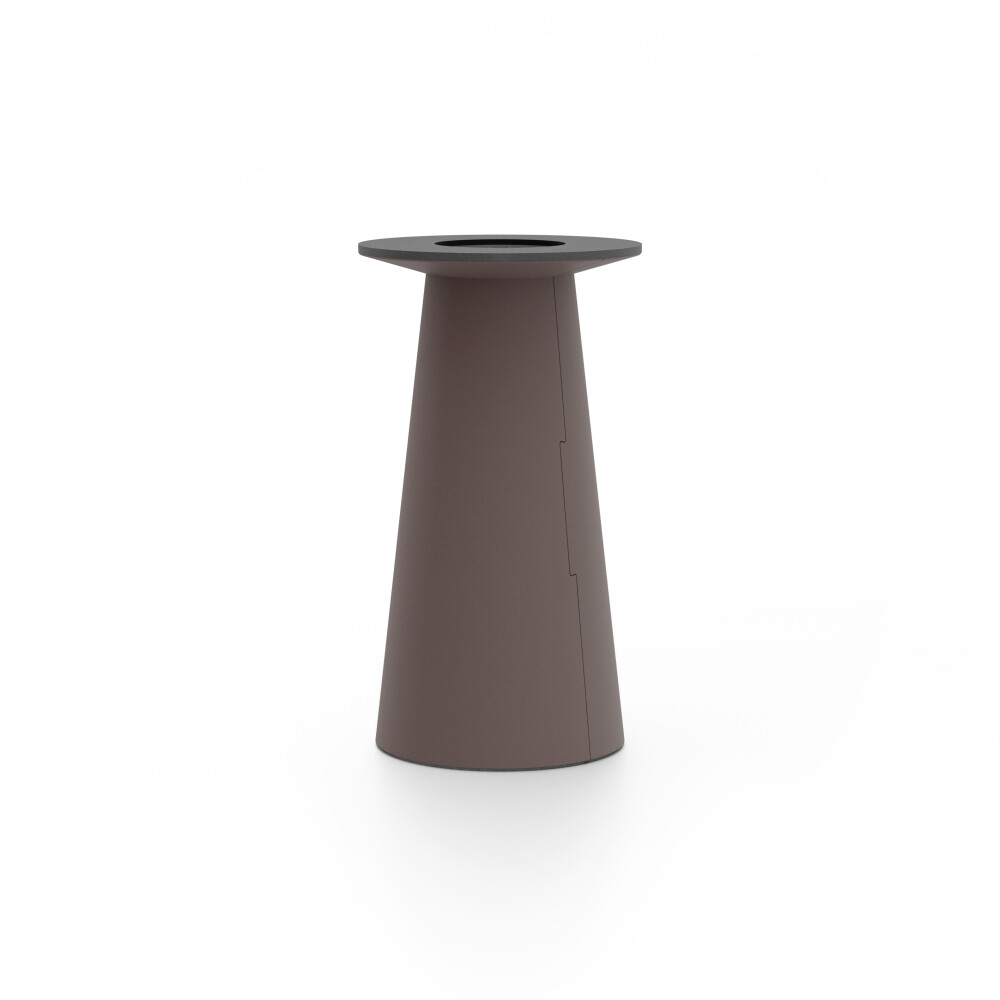 ALT (All Linoleum Tabe) konusförmiges Tischgestell, beschichtet mit Linoleum (4172 Mauve), S Ø 36 cm, designed by Keiji Takeuchi