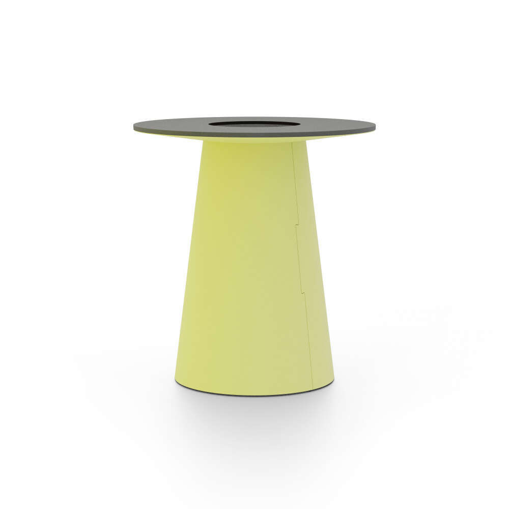 ALT (All Linoleum Table) cone-shaped table base lined with linoleum (4182 Spring Green), L Ø450, designed by Keiji Takeuchi