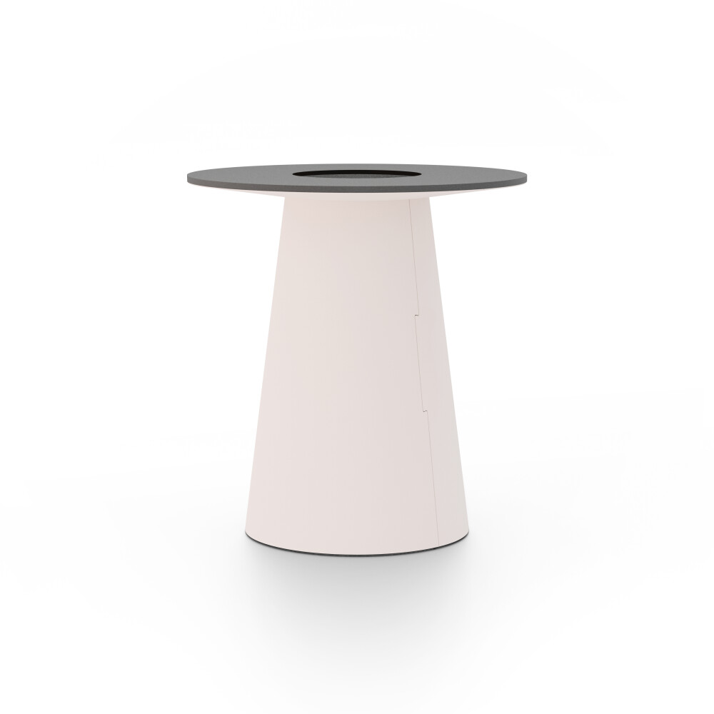 ALT (All Linoleum Table) cone-shaped table base lined with linoleum (4185 Powder), L Ø450, designed by Keiji Takeuchi
