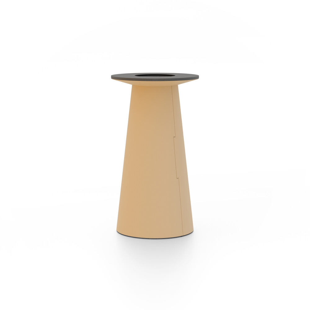 ALT (All Linoleum Table) cone-shaped table base lined with linoleum (4001 Clay ᴺᴱᵂ), S Ø360, designed by Keiji Takeuchi