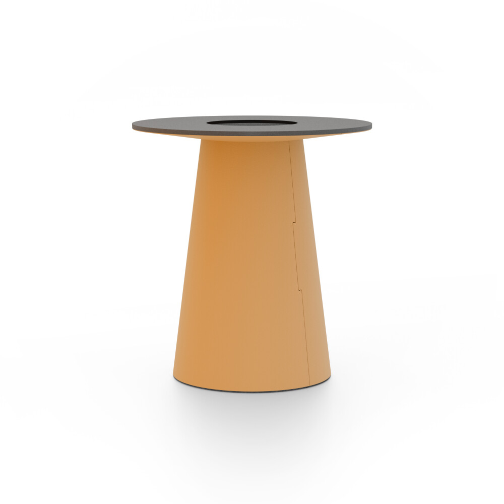 ALT (All Linoleum Table) cone-shaped table base lined with linoleum (4002 Leather ᴺᴱᵂ), L Ø450, designed by Keiji Takeuchi