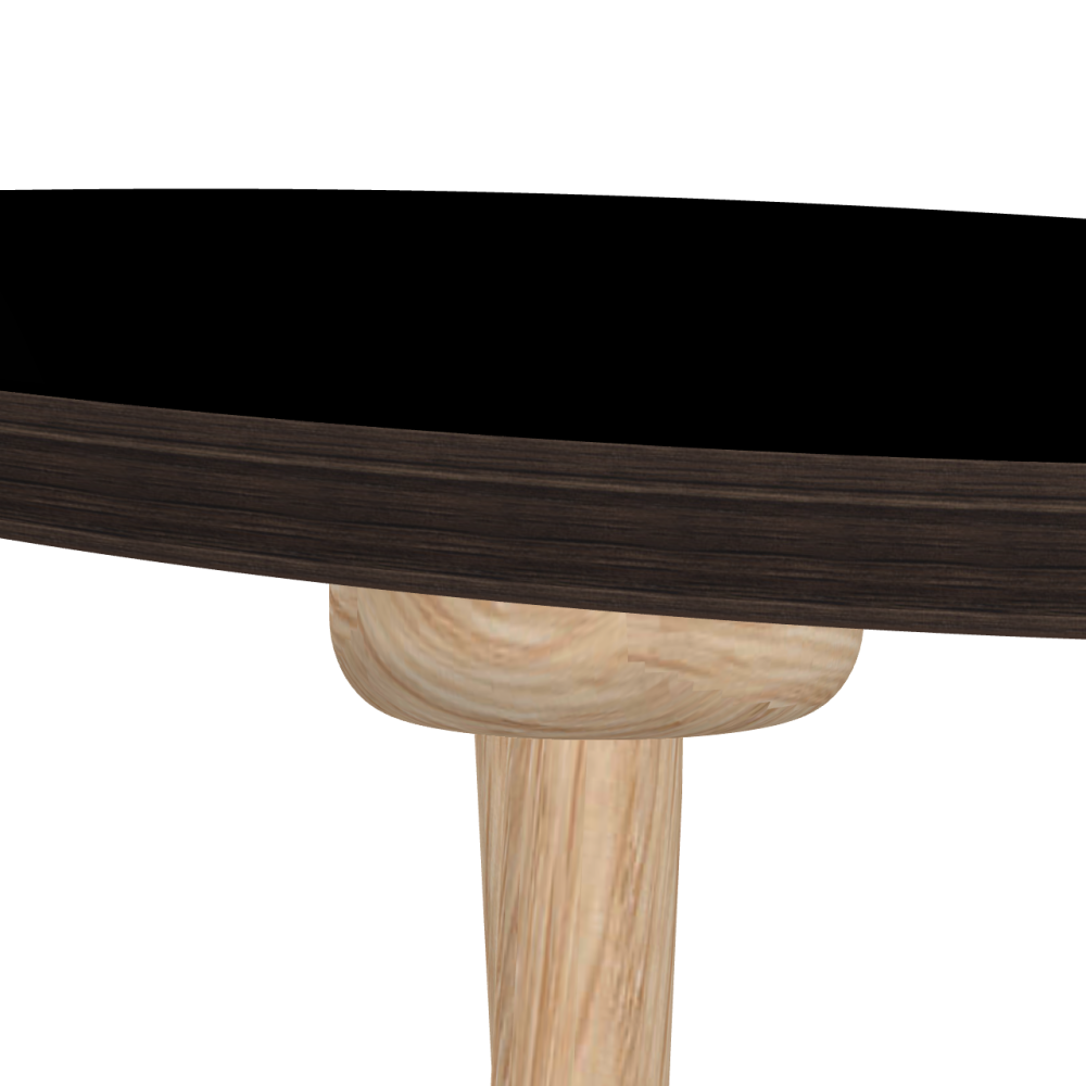 MT2 linoleum table – 4023 Nero / Laminboard (Strength 30mm) / Fumed Oak