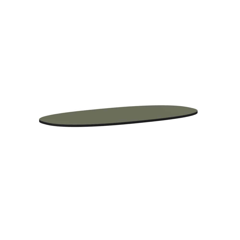 Linoleum tabletop – 4184 Olive / MDF dyed / Anthracite grey