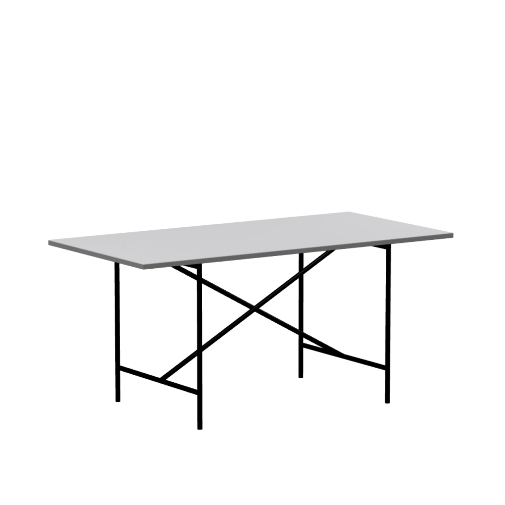 E2 linoleum table – 4177 Vapour / MDF dyed / Mouse grey