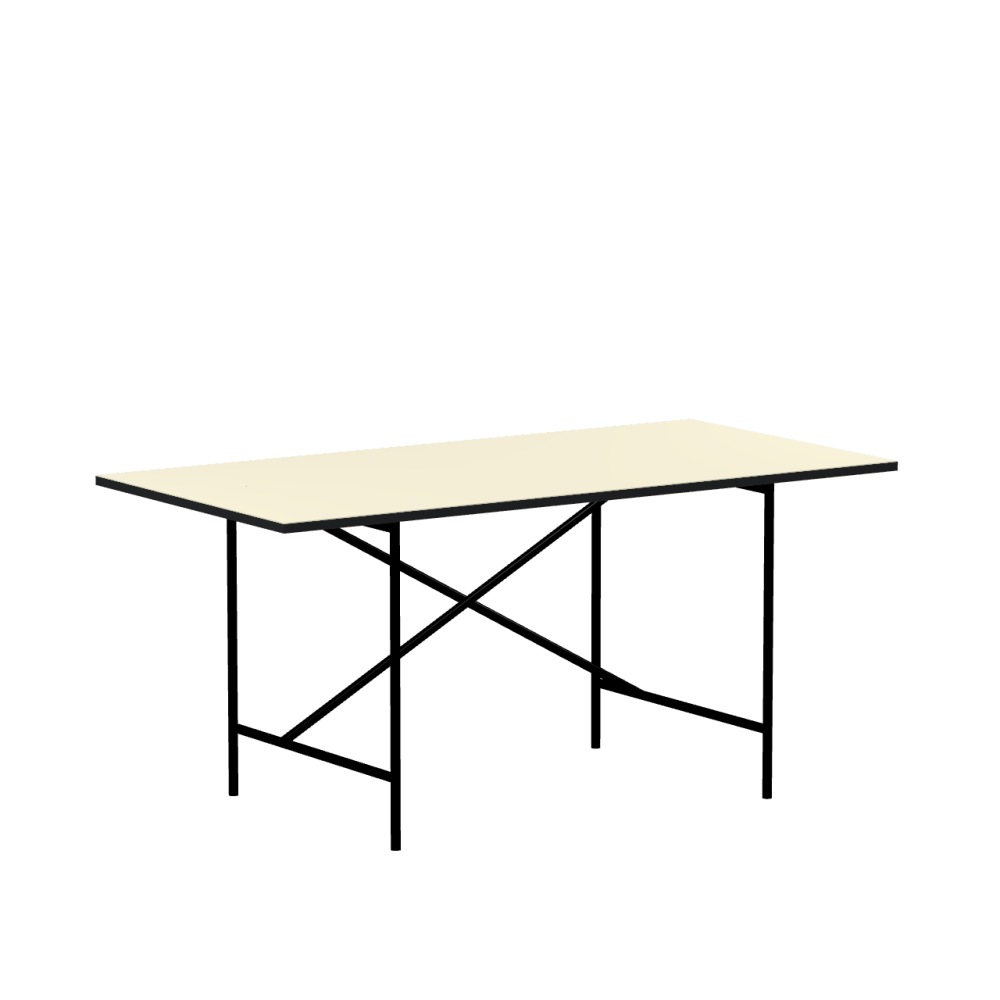 E2 shifted linoleum table – 4157 Pearl / MDF dyed / Anthracite grey