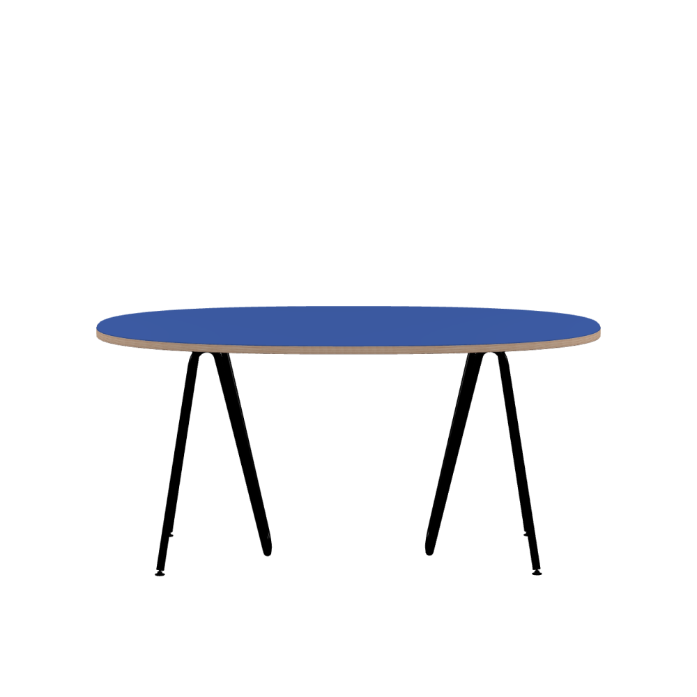 Sinus linoleum table – 4181 Midnight Blue / Multiplex Birch Massive