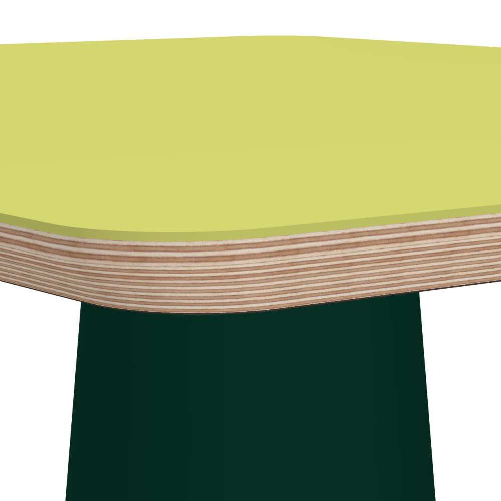 ALT linoleum table – 4182 Spring Green / Multiplex Birch Massive