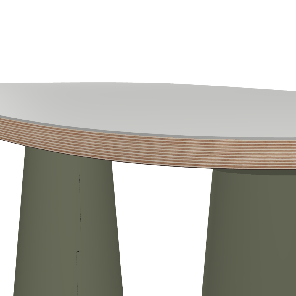 ALT linoleum table – 4175 Pebble / Multiplex Birch Massive