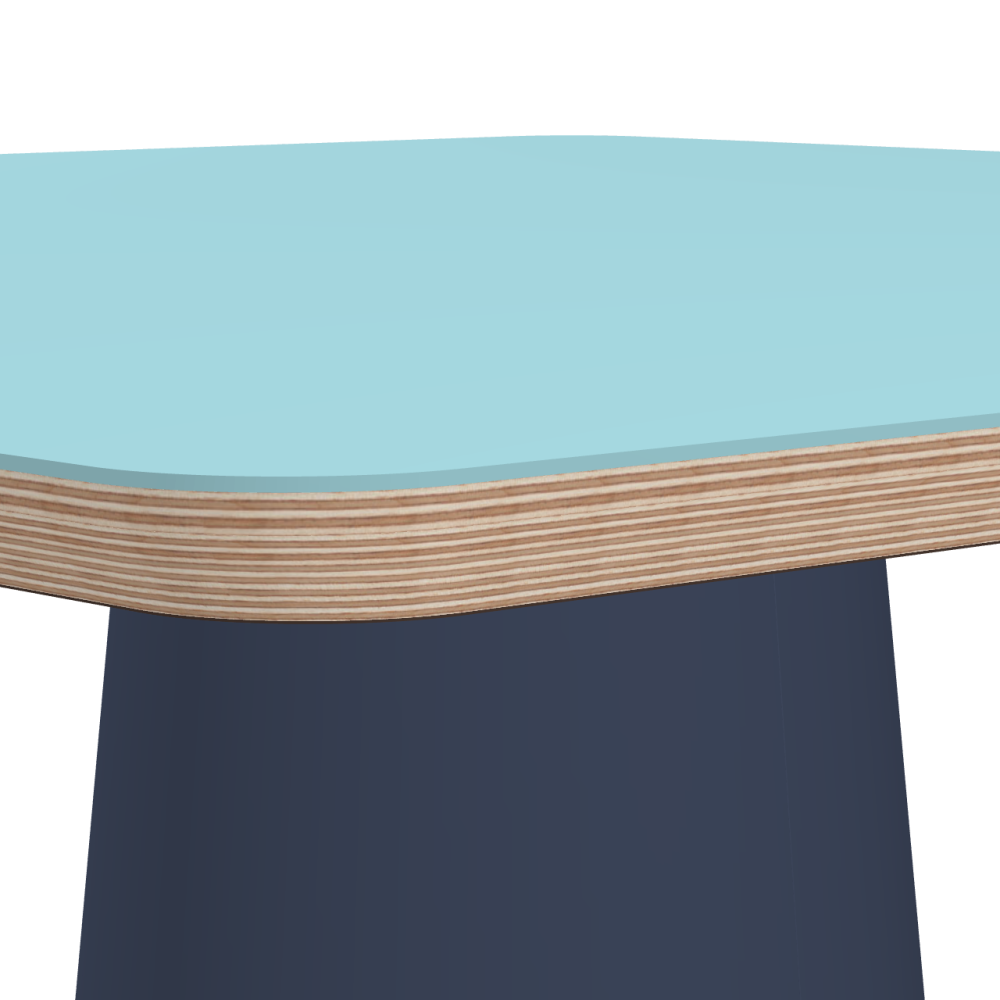 ALT linoleum table – 4180 Aquavert / Multiplex Birch Massive