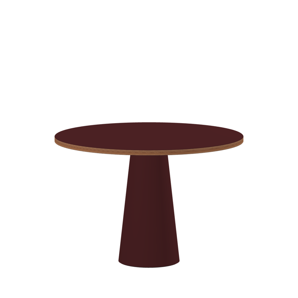 ALT linoleum table – 4154 Burgundy / Laminboard (Strength 30mm) / Walnut
