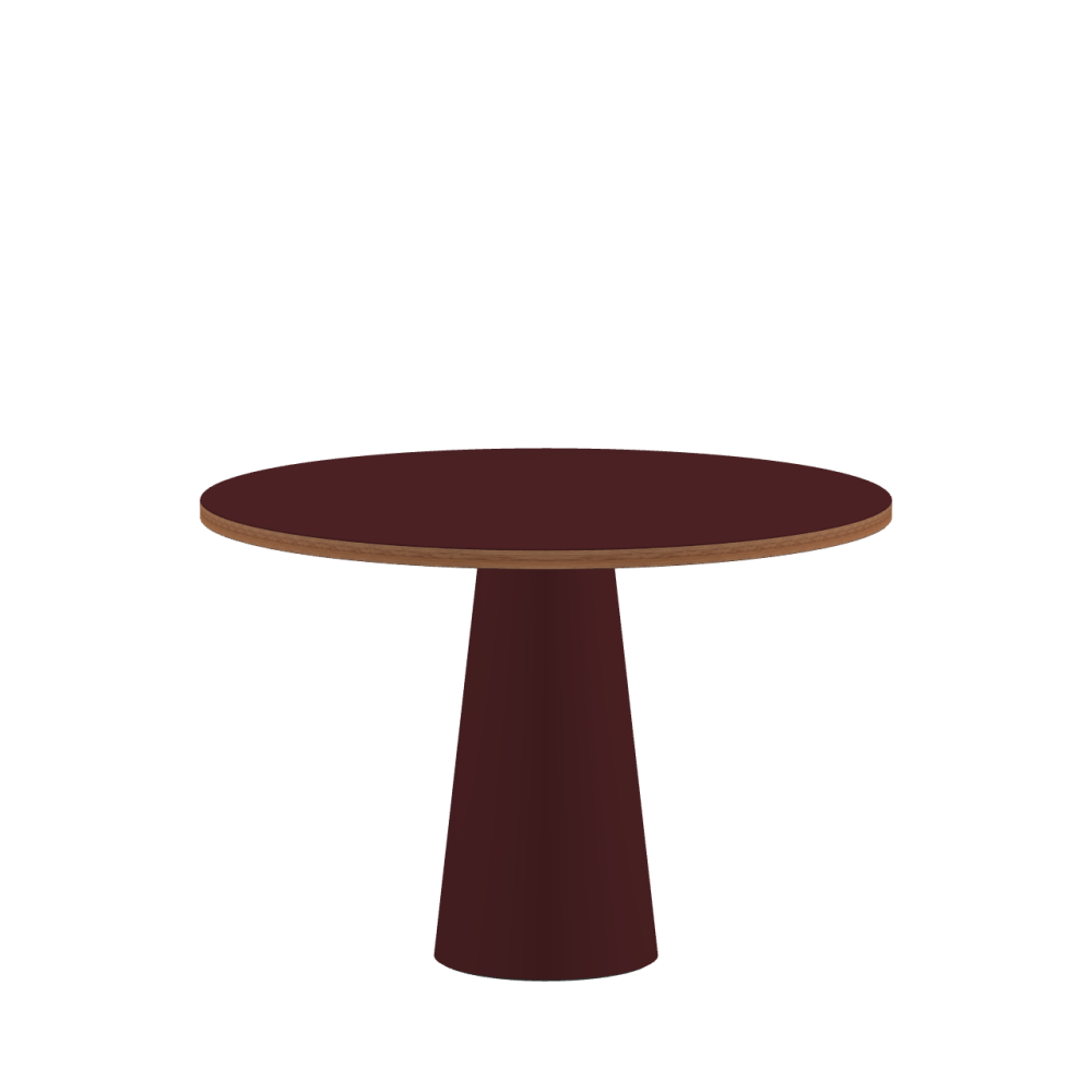 ALT linoleum table – 4154 Burgundy / Laminboard (Strength 30mm) / Walnut
