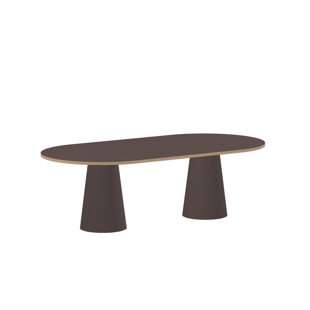 ALT linoleum table – 4172 Mauve / Laminboard (Strength 30mm) / Oak