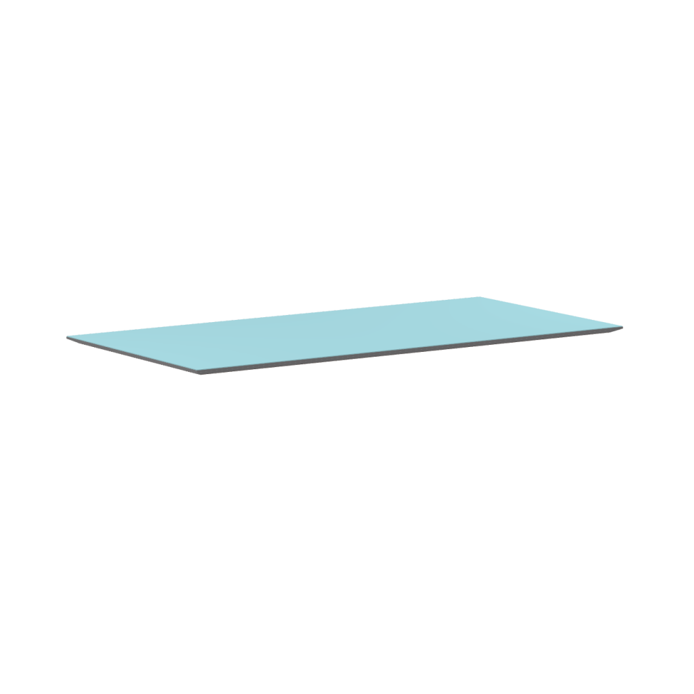 Linoleumtischplatte – 4180 Aquavert / MDF durchgefärbt / Mausgrau