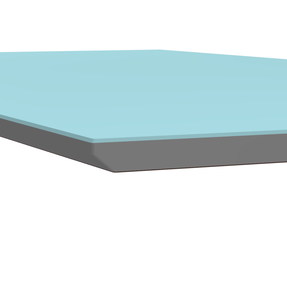 Linoleum tabletop – 4180 Aquavert / MDF dyed / Mouse grey