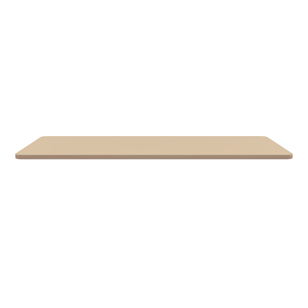 Table Top - Shape Square - Length 130.00 cm - Width 70.00 cm - Radius 4.00 cm - Thickness 2 cm - Freeform 1.00000000 - Surface Linoleum, 4007 Macadamia - Core Birch Plywood - Profile Edge 90°