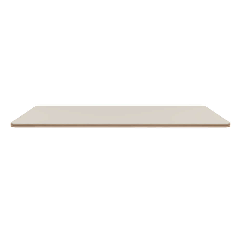 Table Top - Shape Square - Length 150.00 cm - Width 100.00 cm - Radius 4.00 cm - Thickness 2.6 cm - Freeform 1.00000000 - Surface Linoleum, 4176 Mushroom - Core Birch Plywood - Profile Edge 90°