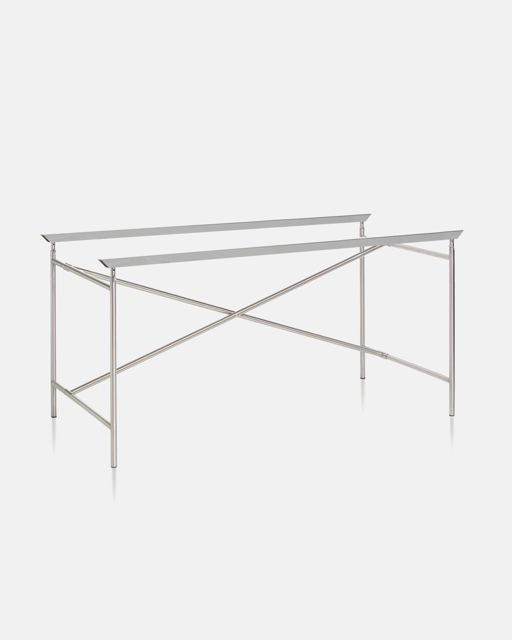 Chrome-plated Tabletop Support for E2 Table Frame – for stabilizing large table tops under increased loads.