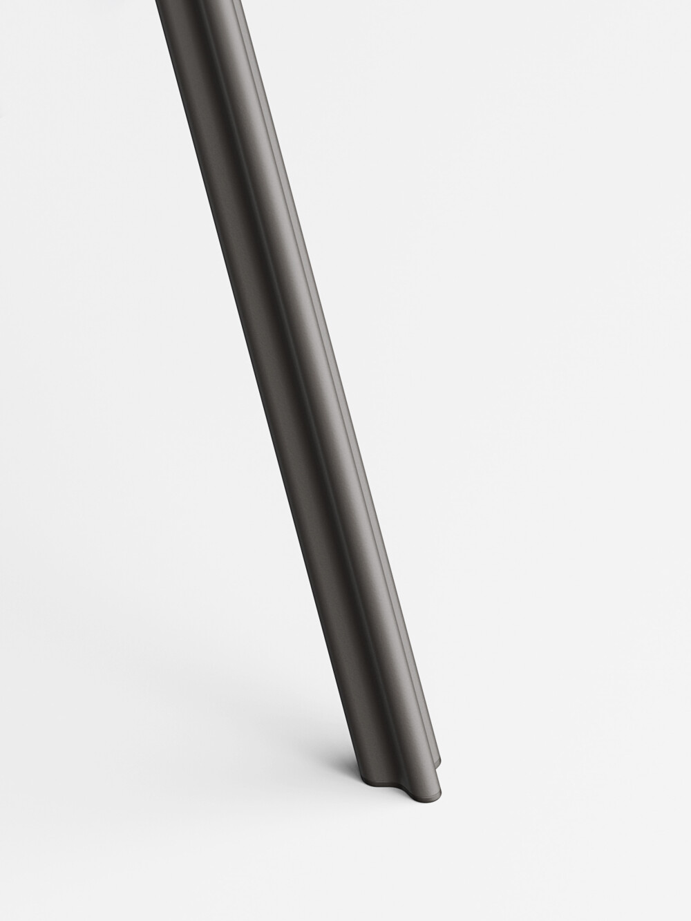 Beam table leg in black lacquered aluminum, elegant and sturdy.