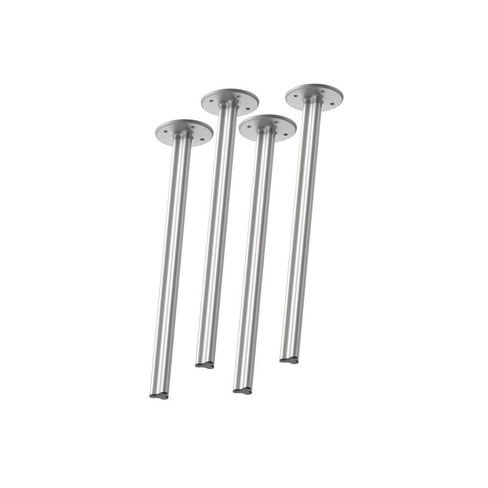 A Set of 4 pieces BEAM legs in "M"-size, 71 cm tall, designed by Daniel Lorch, featuring a Aluminium matt finish and metal connectors.