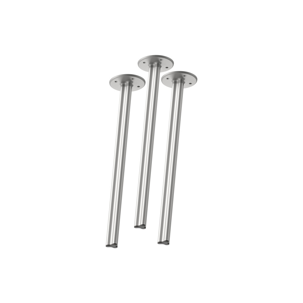 A Set of 3 pieces BEAM legs in "M"-size, 71 cm tall, designed by Daniel Lorch, featuring a Aluminium matt finish and metal connectors.