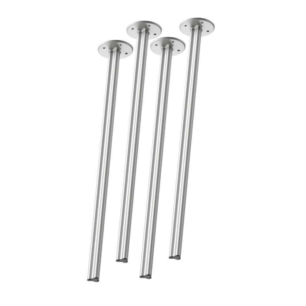 A Set of 4 pieces BEAM legs in "M"-size, 102 cm (High Desk) tall, designed by Daniel Lorch, featuring a Aluminium matt finish and metal connectors.