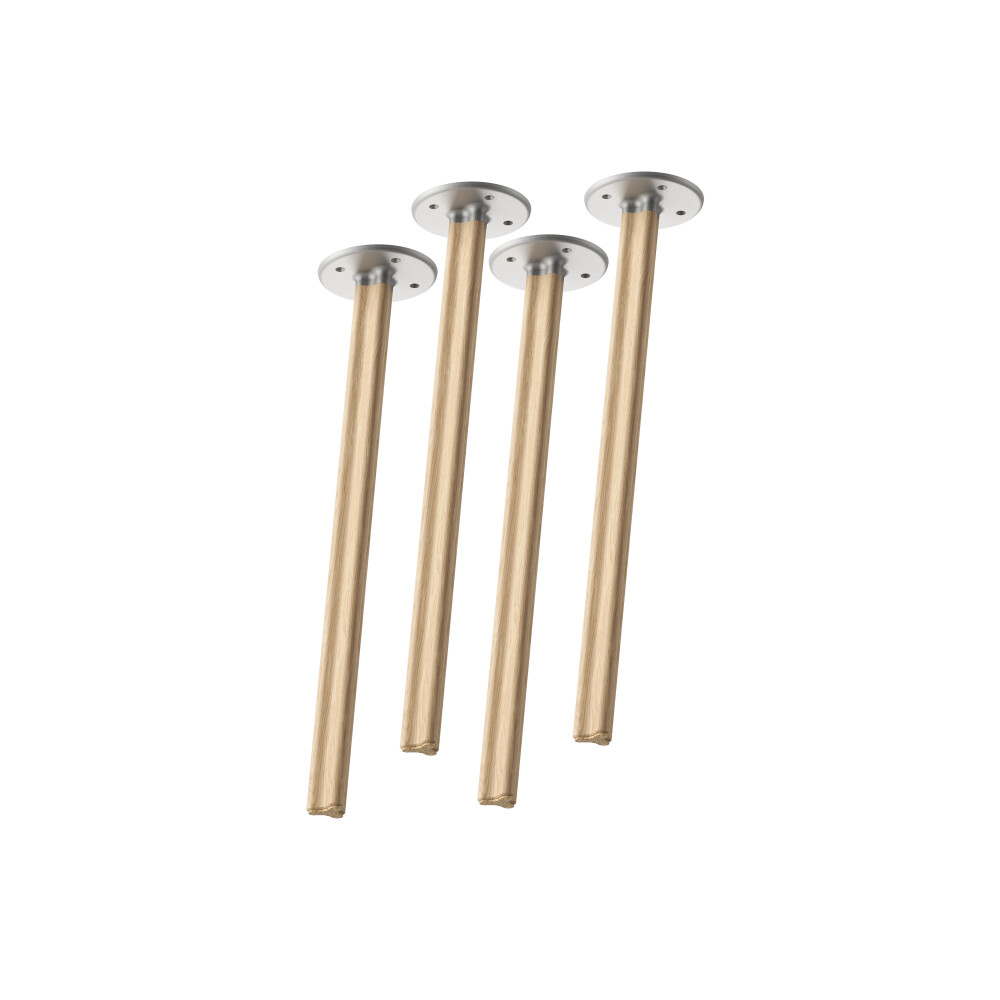 A Set of 4 pieces BEAM legs in "M"-size, 71 cm tall, designed by Daniel Lorch, featuring a Ash finish and metal connectors.