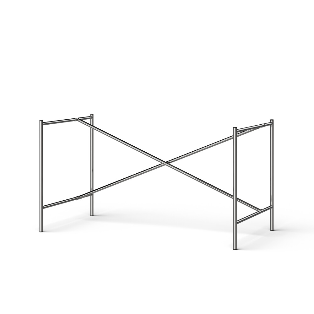 E2 Table Frame - Material and Colour Steel, Chrome-plated - Cross bar Shifted - Length 135 cm - Width 60 cm - Height 72 cm