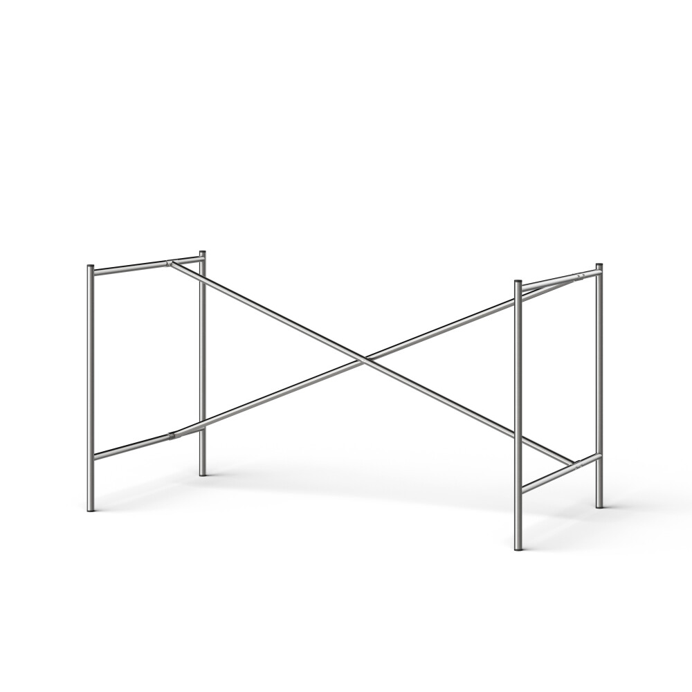 E2 Table Frame - Material and Colour Steel, Brushed - Cross bar Shifted - Length 135 cm - Width 70 cm - Height 72 cm
