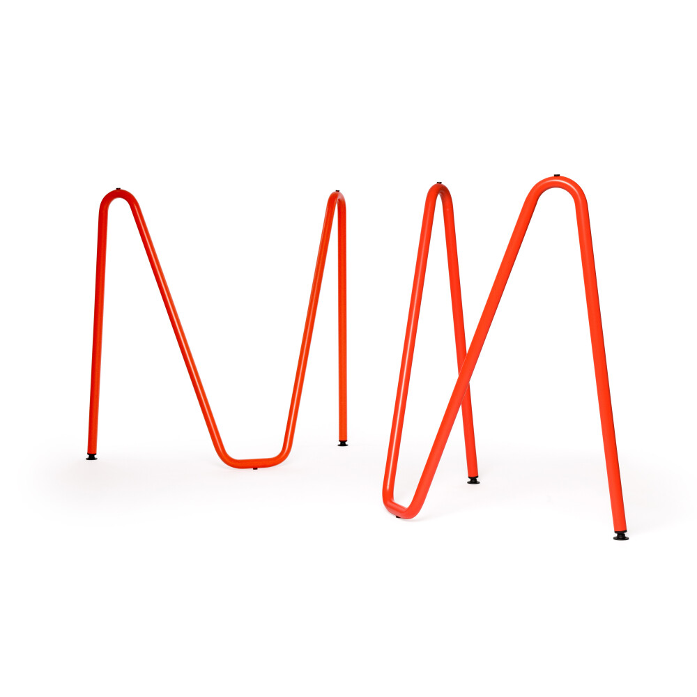 SINUS Trestles - Material and Colour Steel, Powder-coated, Blood orange (RAL 2002) - Size L: L 74 × W 36 × H 72 cm